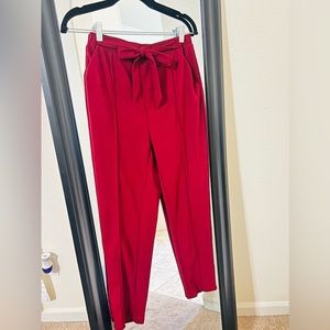 Deep Red, work pant with tie, size Medium